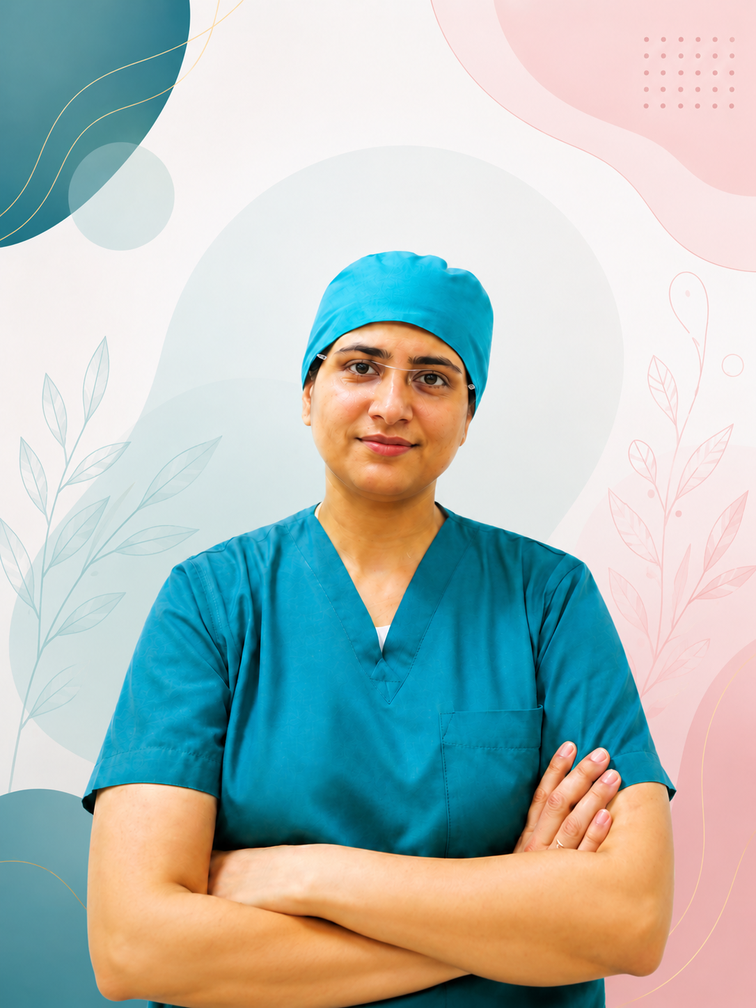 Dr. Asna Zehra Naqvi in surgical scrubs